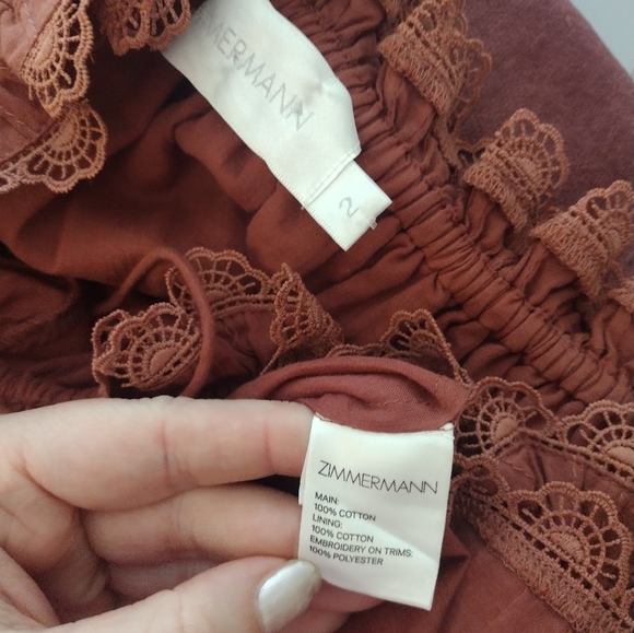 ❤️ OFFERS - Zimmermann Corsair Frill Off-the-shoulder Cotton Mini Dress - Picture 3 of 7